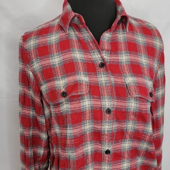 Madewell Flanel Plaid Long sleeve button up - Picture 4 of 10